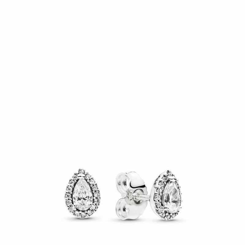 Pandora Radiant Teardrops Stud Earrings Clearance NZ, Sterling Silver (729586-GKV)